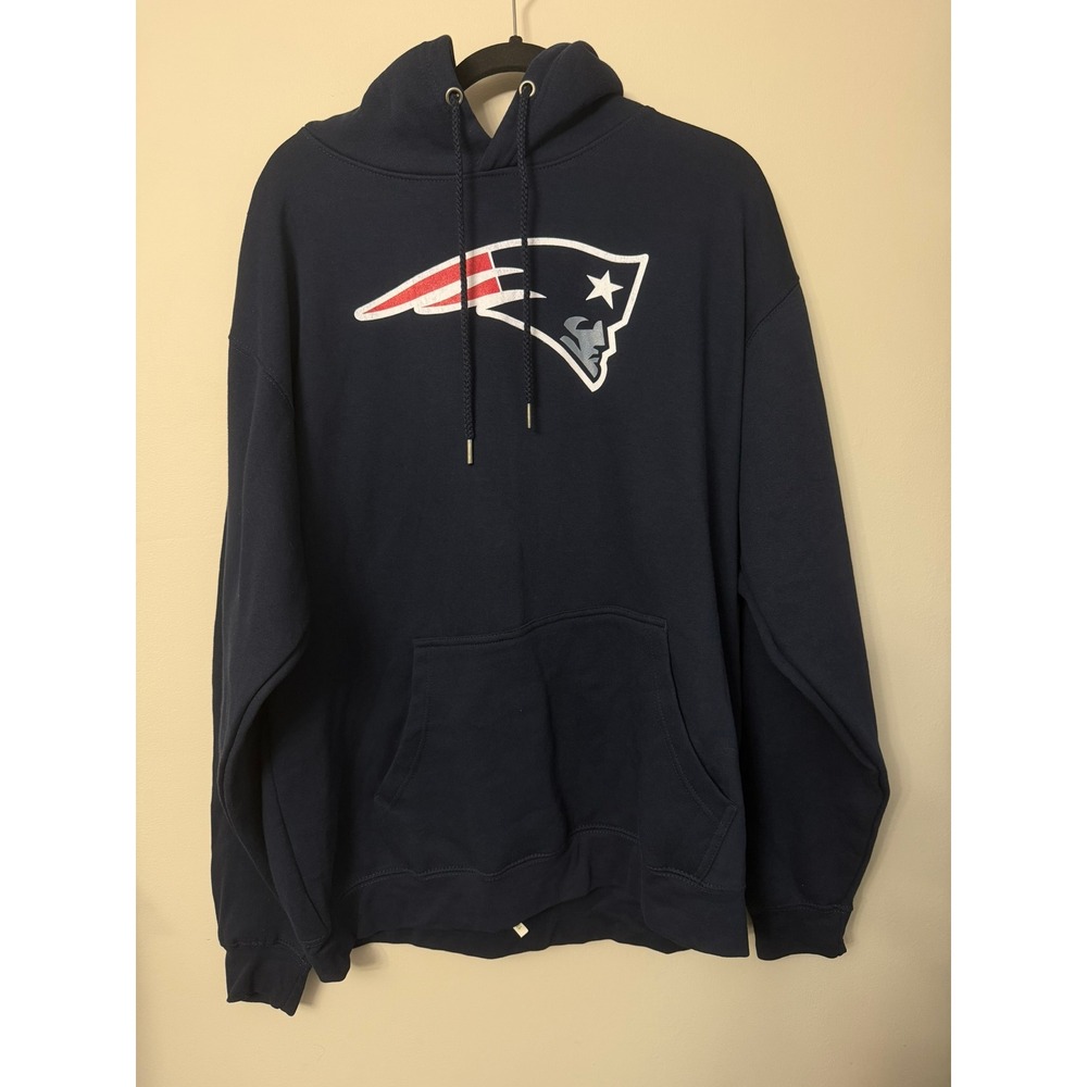 NFL Team Apparel New England Patriots Hoodie Men Large Navy Blue Logo NWT